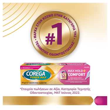 COREGA - Max Hold & Comfort Στερεωτική Κρέμα Οδοντοστοιχιών - 40gr